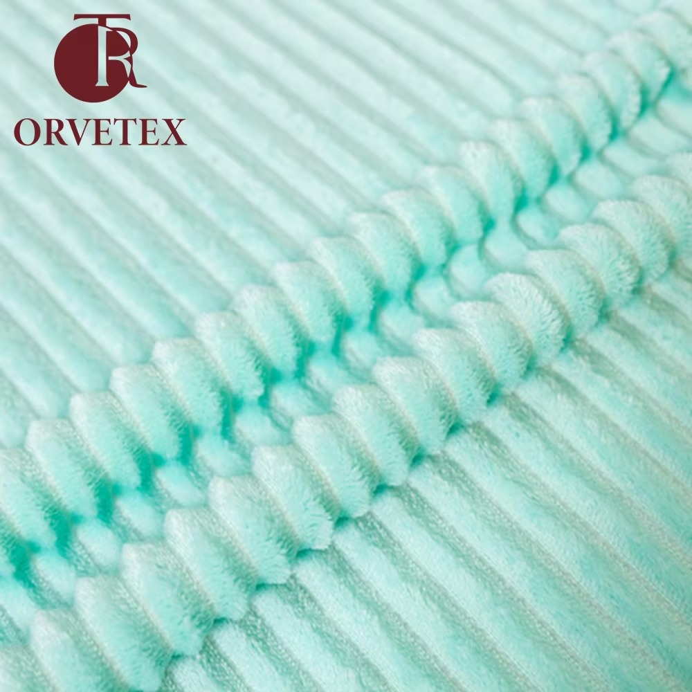 Orvetex Hot Selling Products Wholesale Flat Stripe Inventory Large Quantity of Flannel Blanket - Image 4