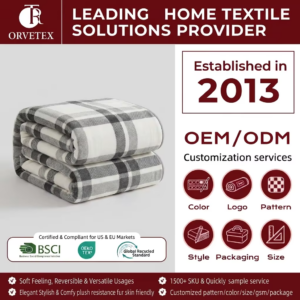 Orvetex Customized Plaid Thick Soft Warm Flannel Blanket Suitable for All Seasons, Wearable Blanket