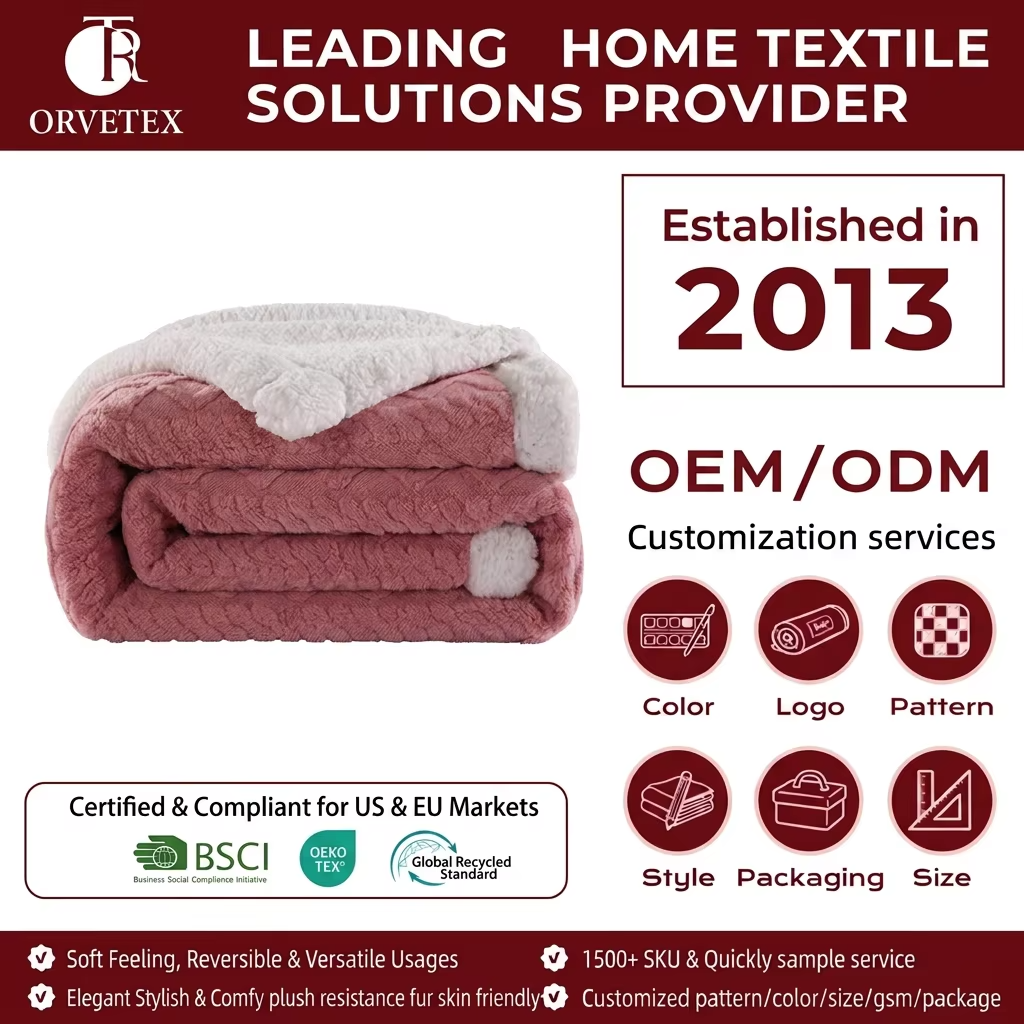 Orvetex Double Sided 100% Polyester Flannel Blanket, Super Soft and Comfortable, Suitable for Babies to Use As a Bed at Home