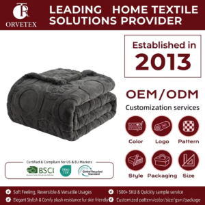 Orvetex Standard Waterproof Eco-Friendly Rectangular Flannel Throw Blanket for Home Outdoor