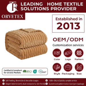 Orvetex Comfortable Skin Friendly Breathable Waterproof Anti-staticFlannel Plush Blanket for Sofa Bed