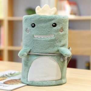 Cute 3D Animal Shaped Soft Plush Kids Blanket Portable Travel Nap Blanket Cartoon Throw for Children