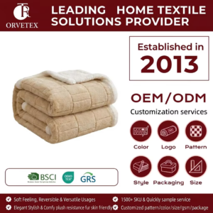 Orvetex Customized Factory Direct Sales Hot Selling Plain Comfortable, Soft, Breathable Flannel Blanket