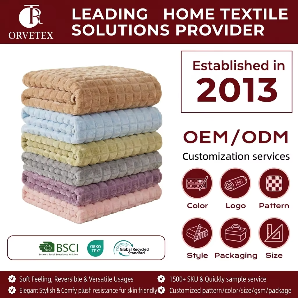 Orvetex Wholesale Lightweight Flannel Blankets, ultra Soft Blankets, Plush Comfortable Blankets, and Sofa Blankets