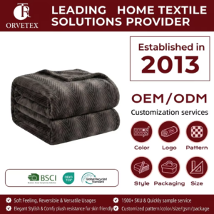 Orvetex Customized Flannel Blanket Suitable Waterproof Decorative Blanket for All Seasons No reviews yet