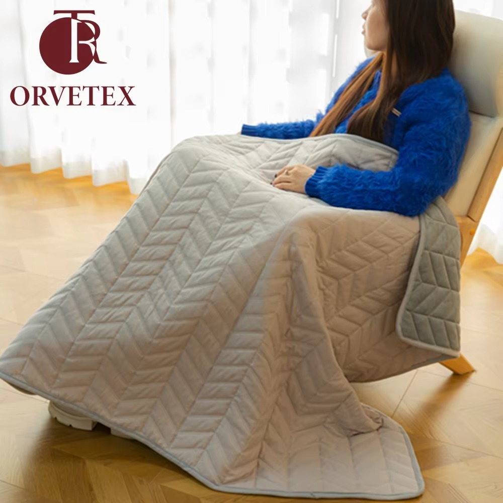 Orvetex Soft Flannel Jacquard Blanket with Embossed Cut Flower Pattern, Lightweight and Comfortable, Suitable for All Seasons