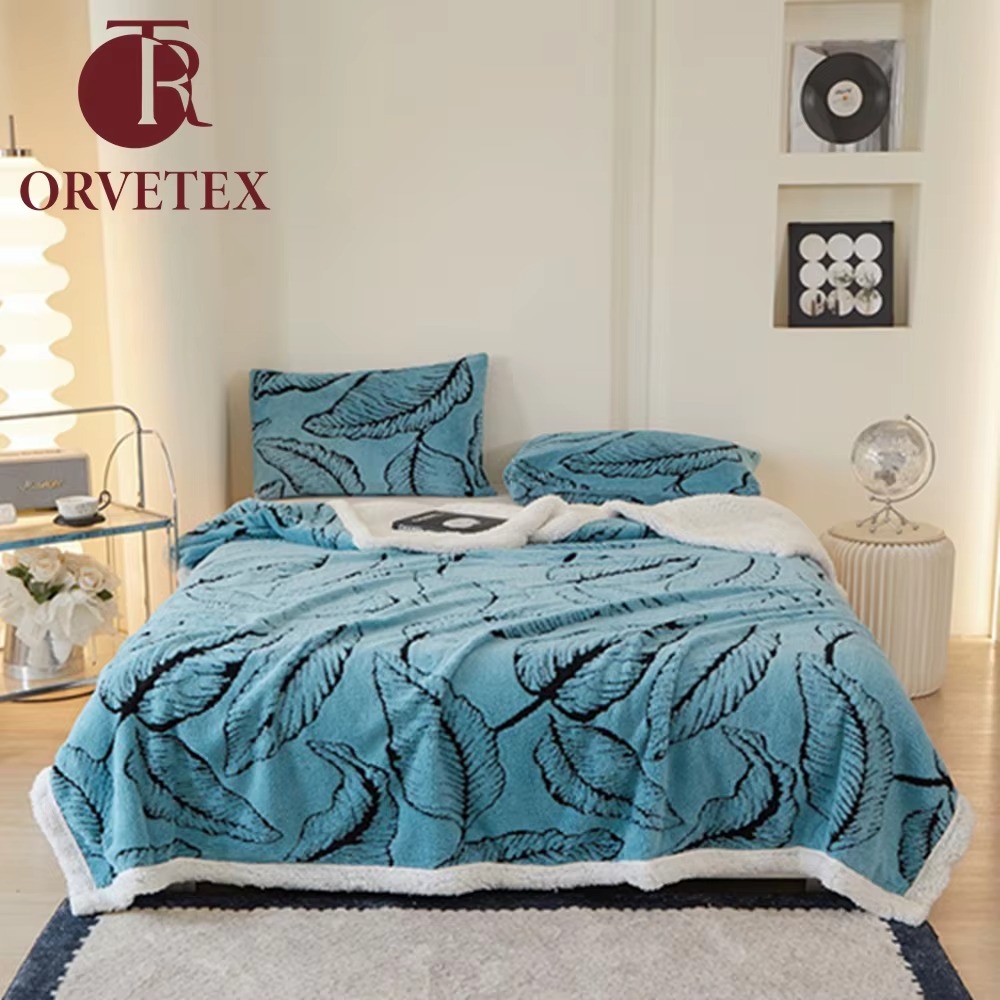 Orvetex European and American Style 100% Polyester Heavy Soft Raschel Floral Printed Flannel Blanket - Image 3