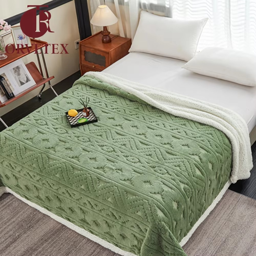 Orvetex Customized Size Solid Color Design 100% Polyester Lightweight Comfortable Flannel Blanket for Home Use - Image 2
