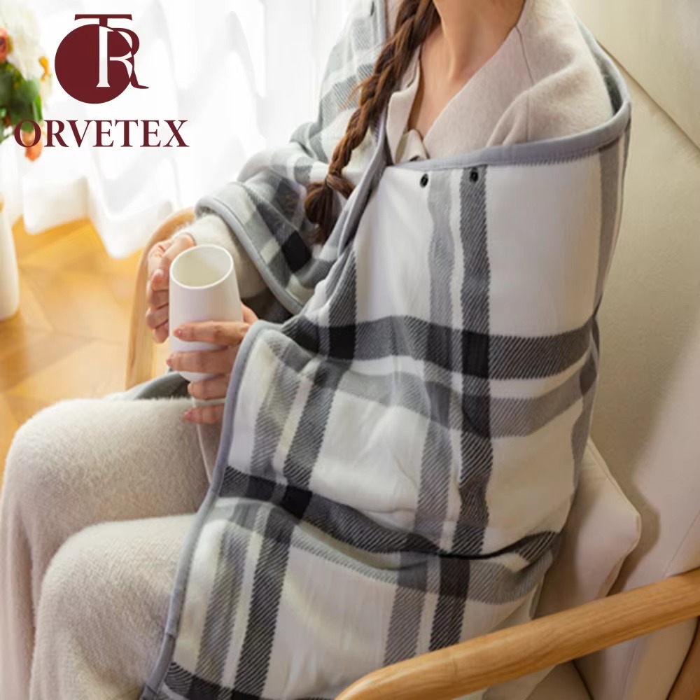 Orvetex Soft Office Wearable Thick Flannel Printed European and American Style Multifunctional
