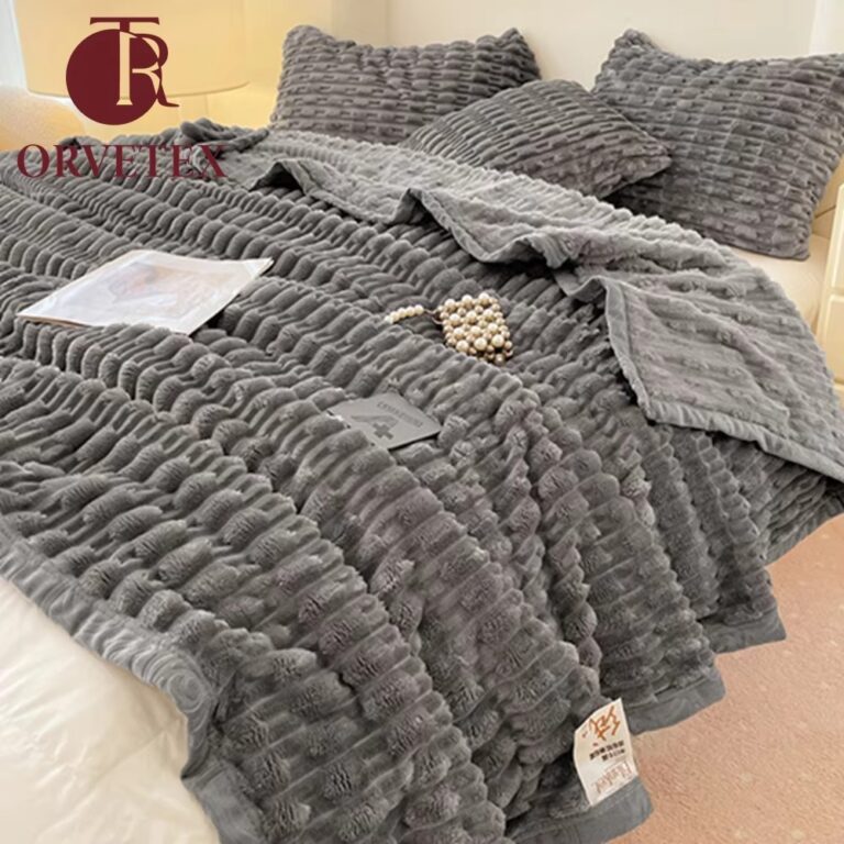 All-Season Comfort with Modern Durability: Flannel Blanket for Bed and Sofa