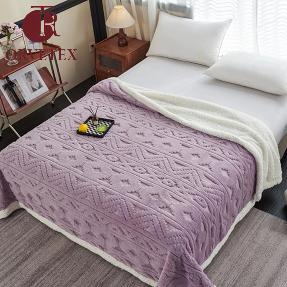 Orvetex Customized Size Solid Color Design 100% Polyester Lightweight Comfortable Flannel Blanket for Home Use - Image 3