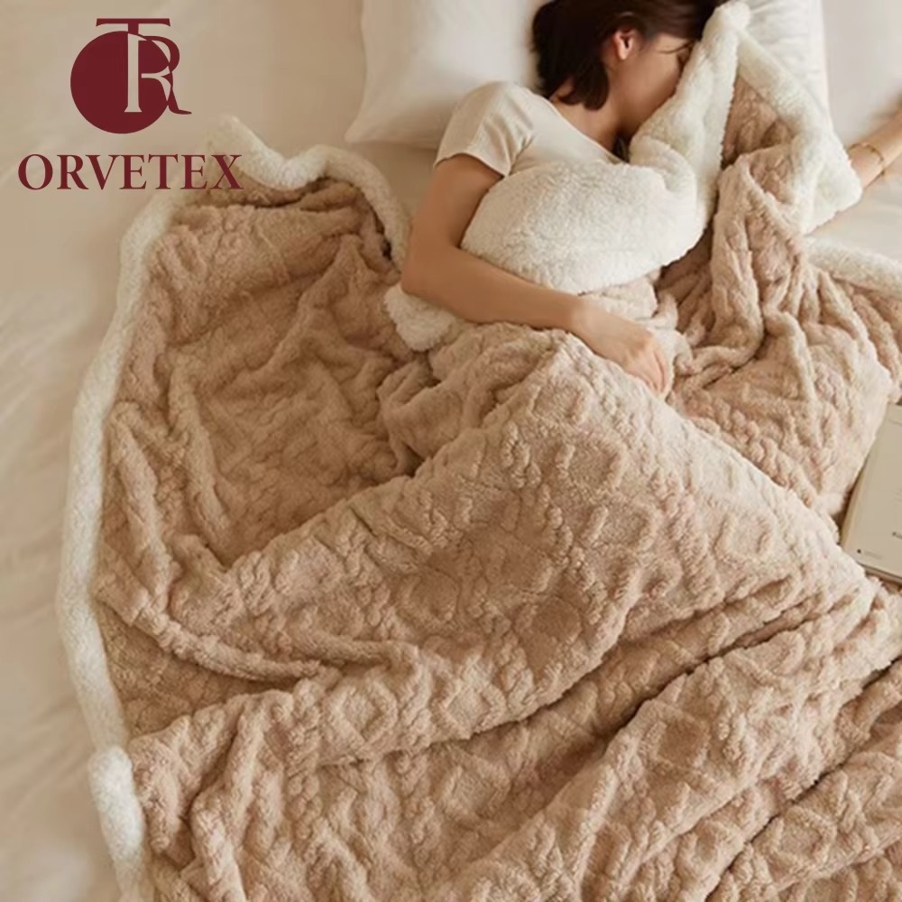 Orvetex Wholesale Manufacturer Winter Warm Flannel Blankets, Comfortable Skin Friendly Pillows Sleeping Home Blankets - Image 5
