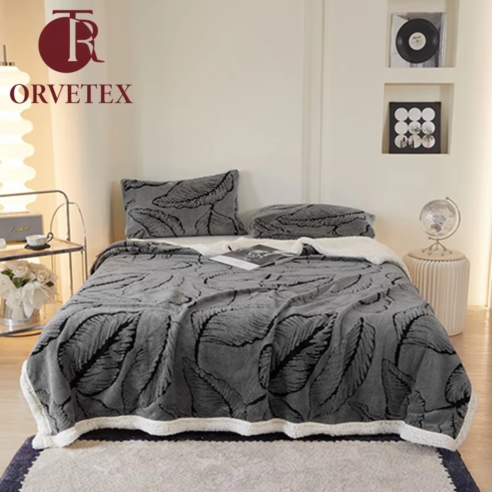 Orvetex European and American Style 100% Polyester Heavy Soft Raschel Floral Printed Flannel Blanket - Image 5