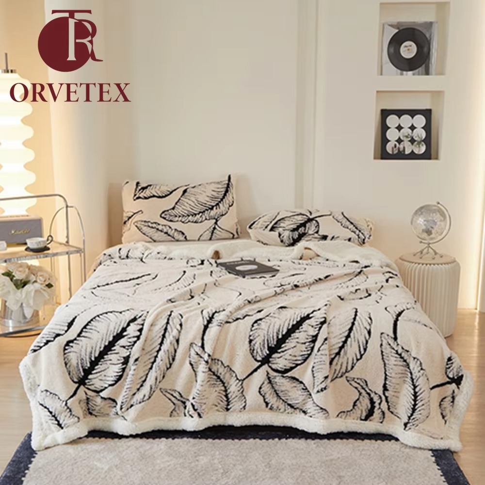 Orvetex European and American Style 100% Polyester Heavy Soft Raschel Floral Printed Flannel Blanket - Image 6
