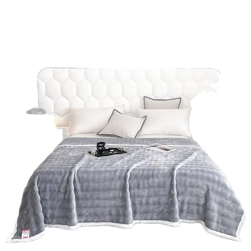 Accept Custom 100% Polyester Soft Bubble Texture Flannel Blanket for Home and Bedroom - Image 3