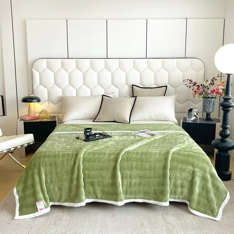Accept Custom 100% Polyester Soft Bubble Texture Flannel Blanket for Home and Bedroom - Image 5