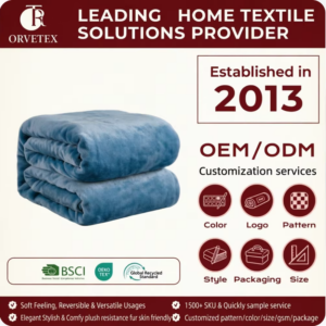 Orvetex 100% Polyester Soft Warm Solid Color Bound Edge Flannel Throw Blanket for Home Living Room