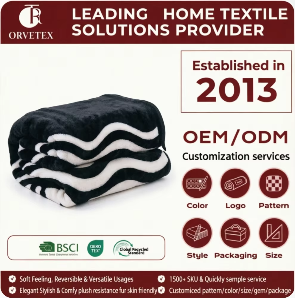 Orvetex 100% Polyester Soft Warm Throw Digital Printed Flannel Blanket for Bedroom and Sofa
