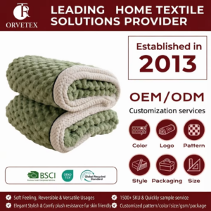 Orvetex Custom Factory 100% Polyester Soft Flame Retardant Flannel Blanket for FOUR SEASONS