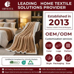 Orvetex Custom 100% Polyester Soft Warm Double Layer Flannel Blanket for Home