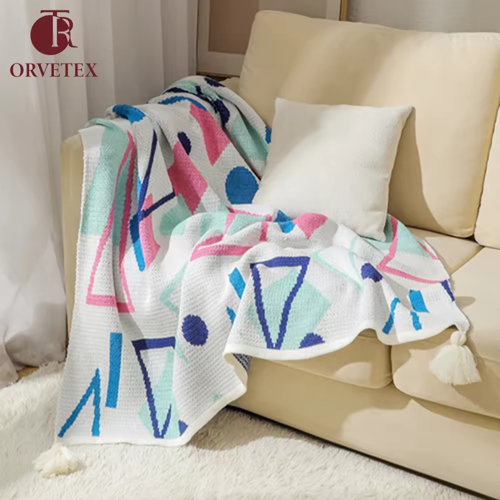 Orvetex 100% Polyester Soft Warm Stitched Seam Flannel Blanket for Bedroom and Sofa - Image 2